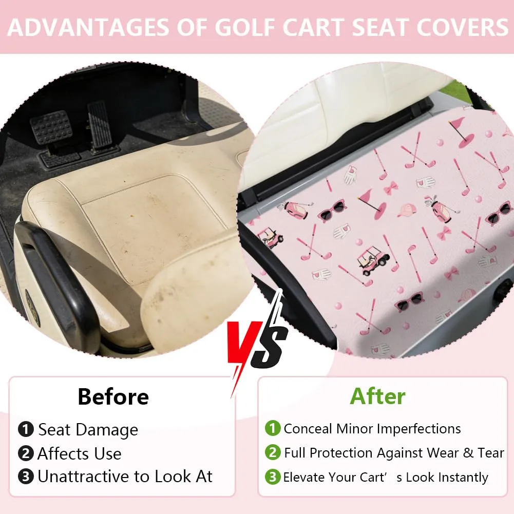 TNKBREEZE Pink Universal Golf Cart Seat Cover image 3