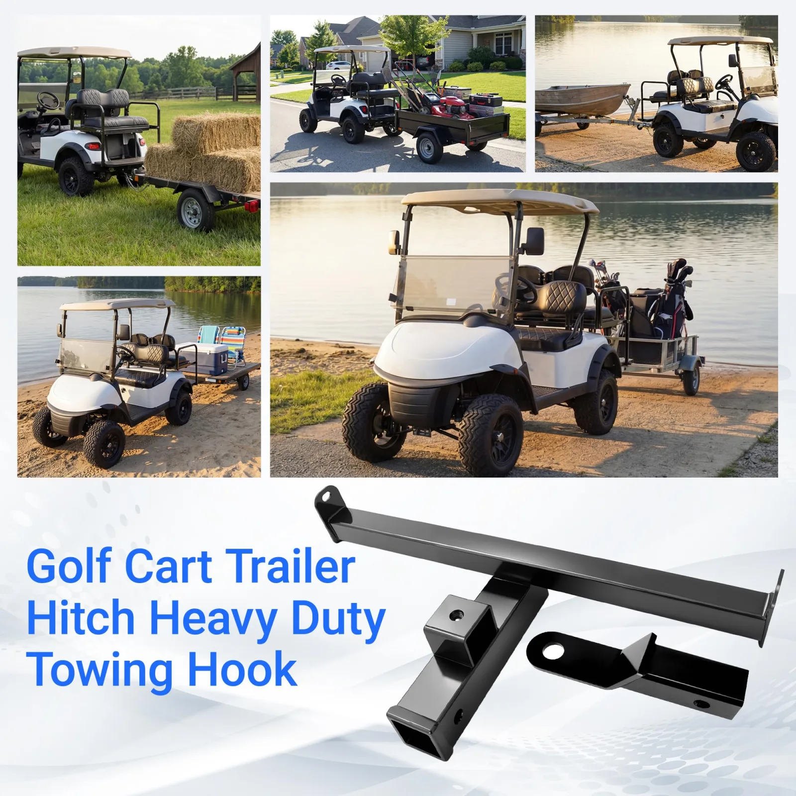 Mixopoly Rear Trailer Hitch for EZGO RXV Golf Cart image 2