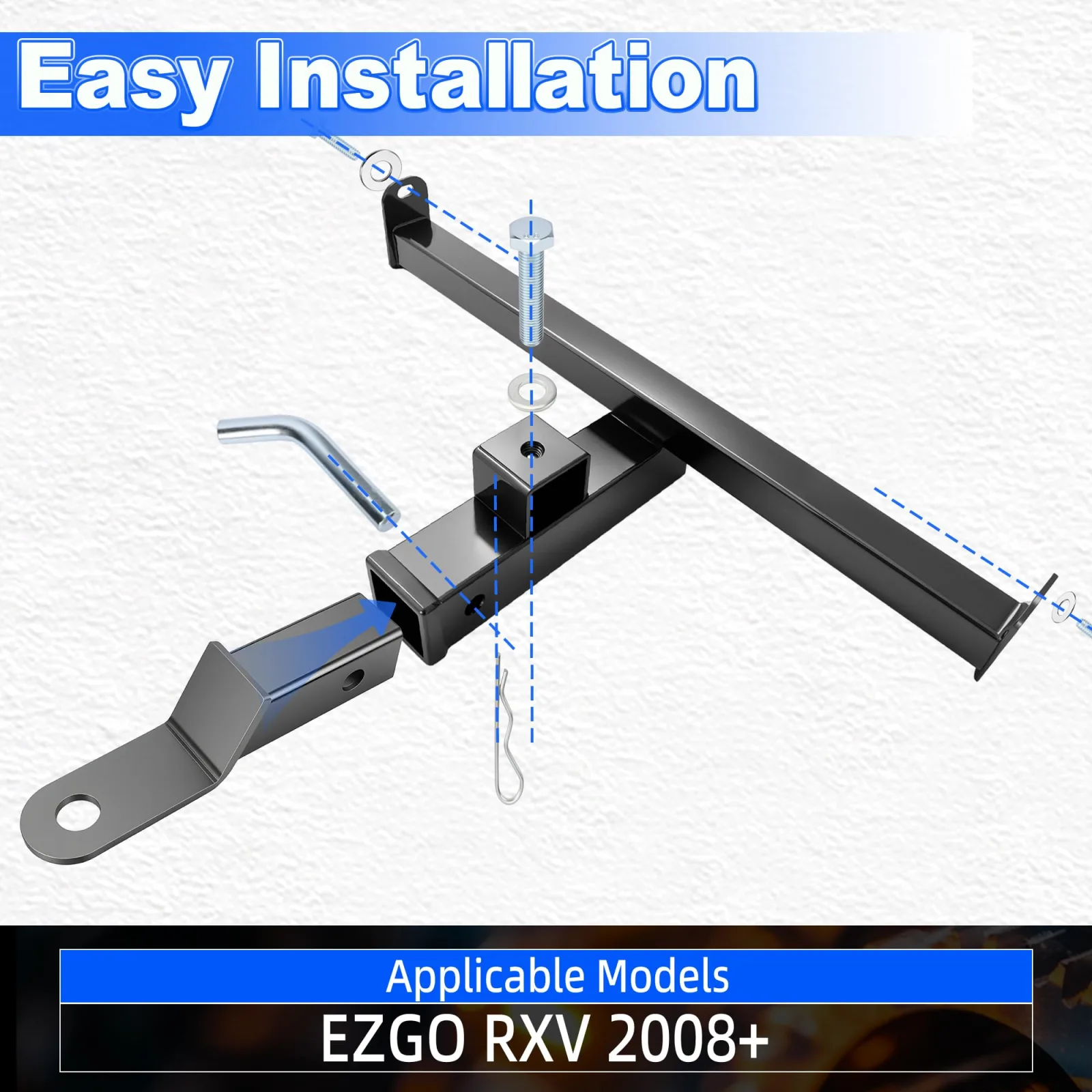 Mixopoly Rear Trailer Hitch for EZGO RXV Golf Cart image 4