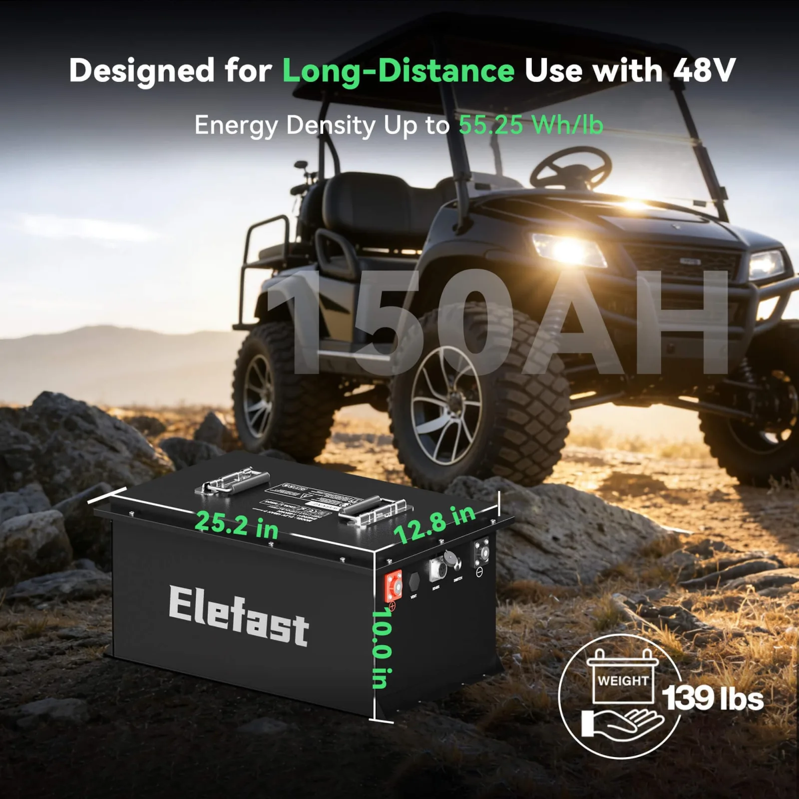 Elefast 48V 150Ah Lithium Golf Cart Battery Kit image 4