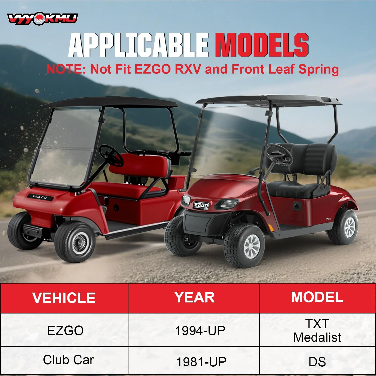VYYOKMU Rear Leaf Spring Bushing Kit for EZGO TXT and Club Car DS image 2