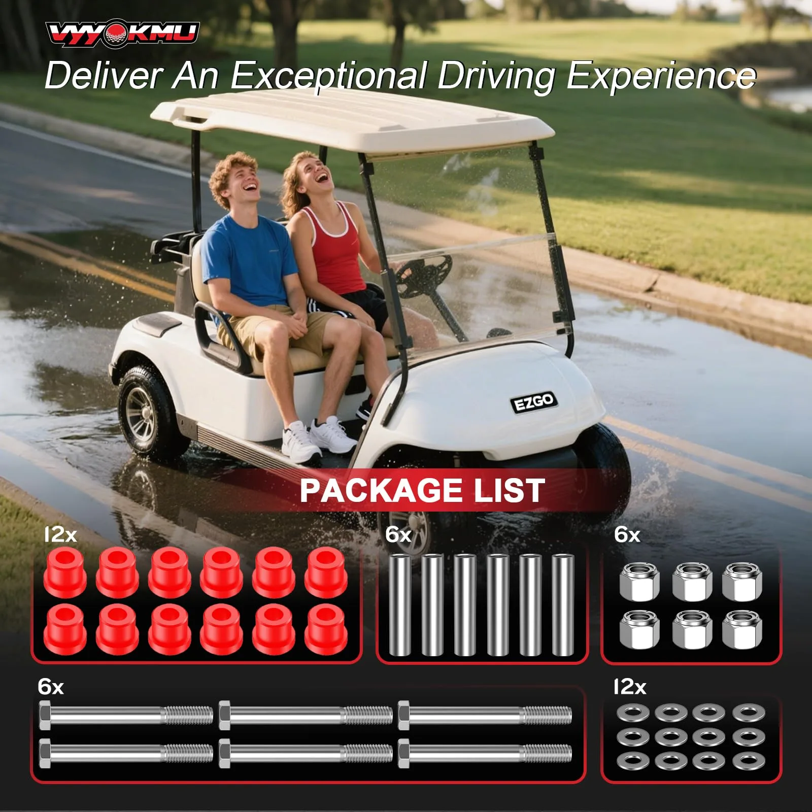 VYYOKMU Rear Leaf Spring Bushing Kit for EZGO TXT and Club Car DS image 3