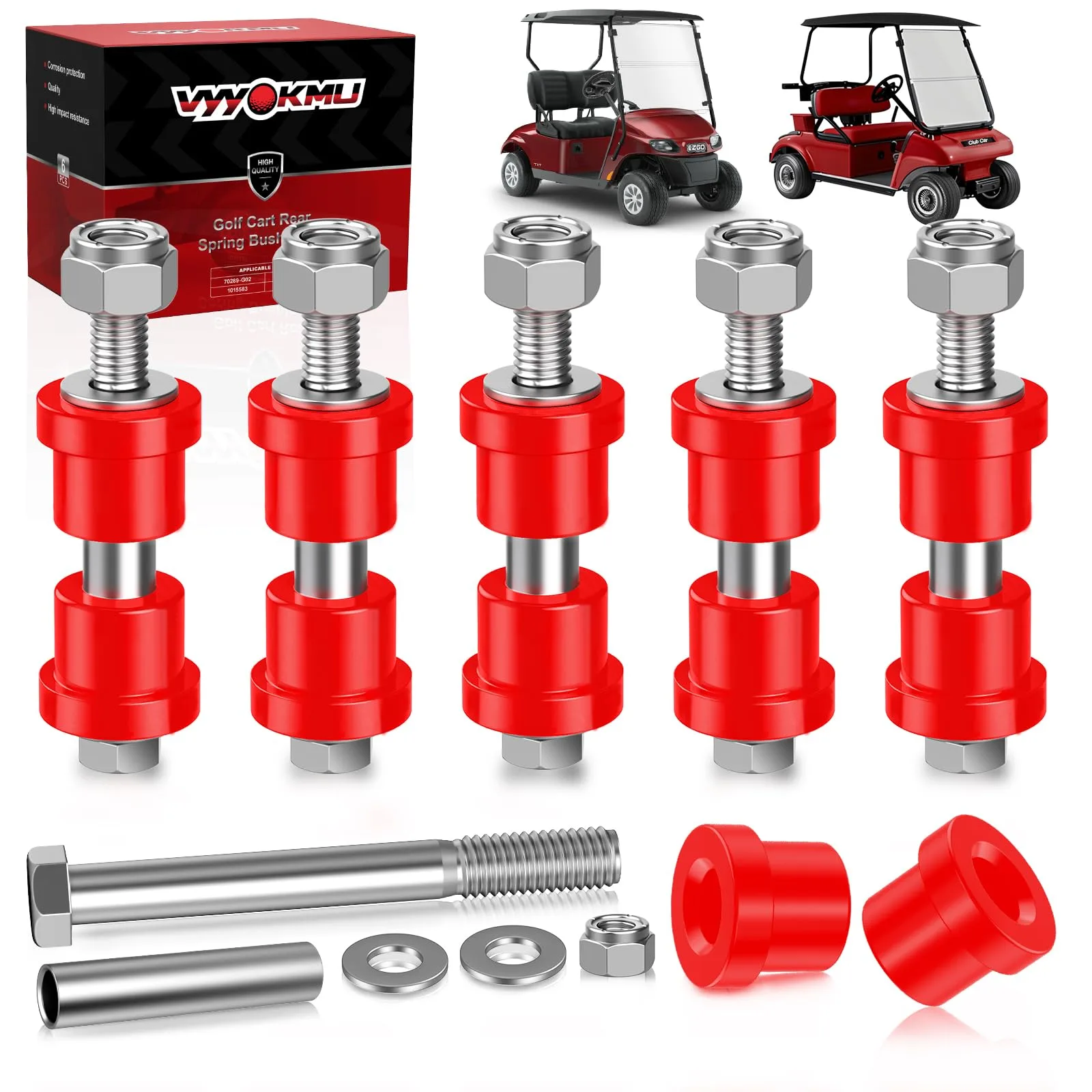 VYYOKMU Rear Leaf Spring Bushing Kit for EZGO TXT and Club Car DS