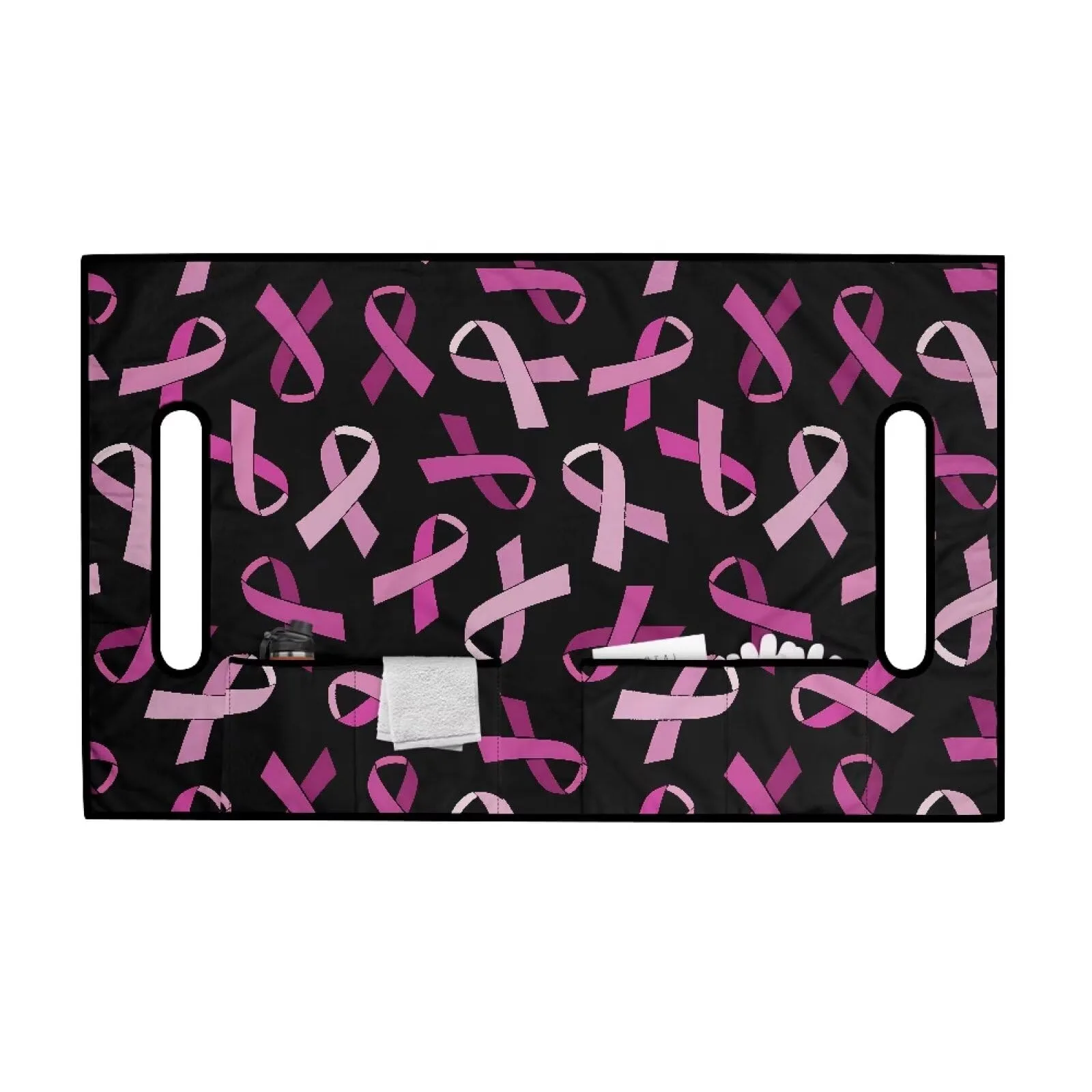 Pink Ribbon Golf Cart Seat Cover with Pockets image 2