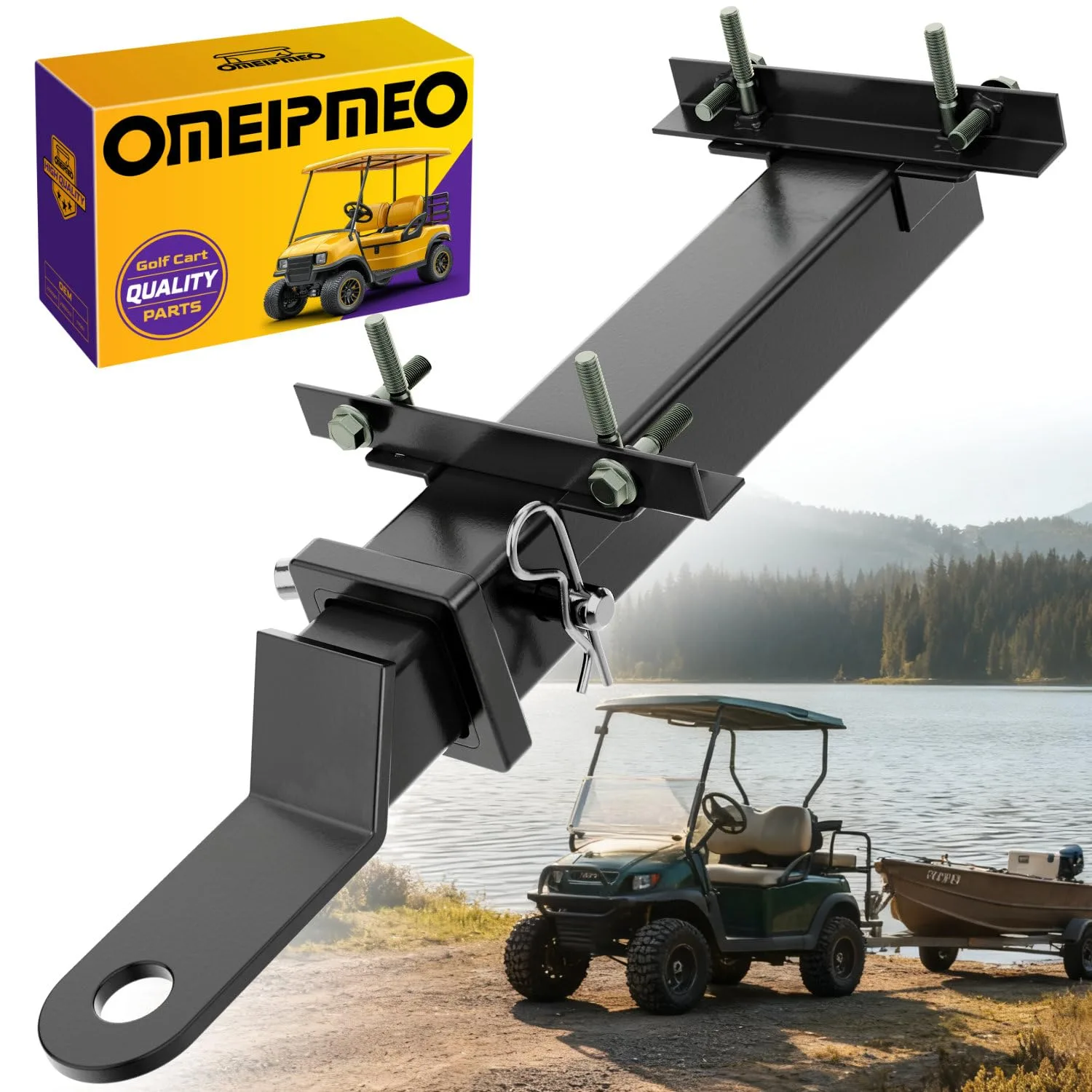 OMEIPMEO Golf Cart Trailer Hitch Kit with 2-Inch Receiver