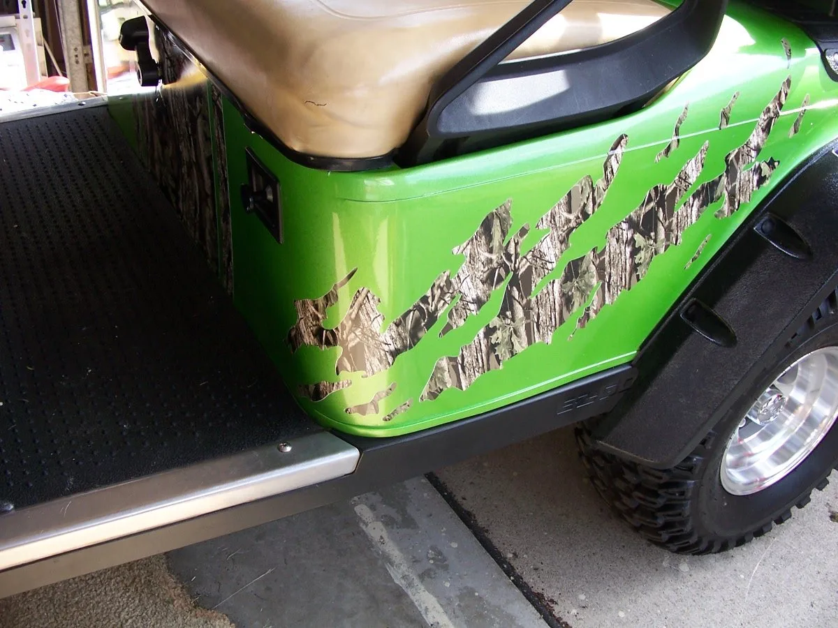 Generic Ripped Camouflage Golf Cart Decal Set — MPN golf161 image 2