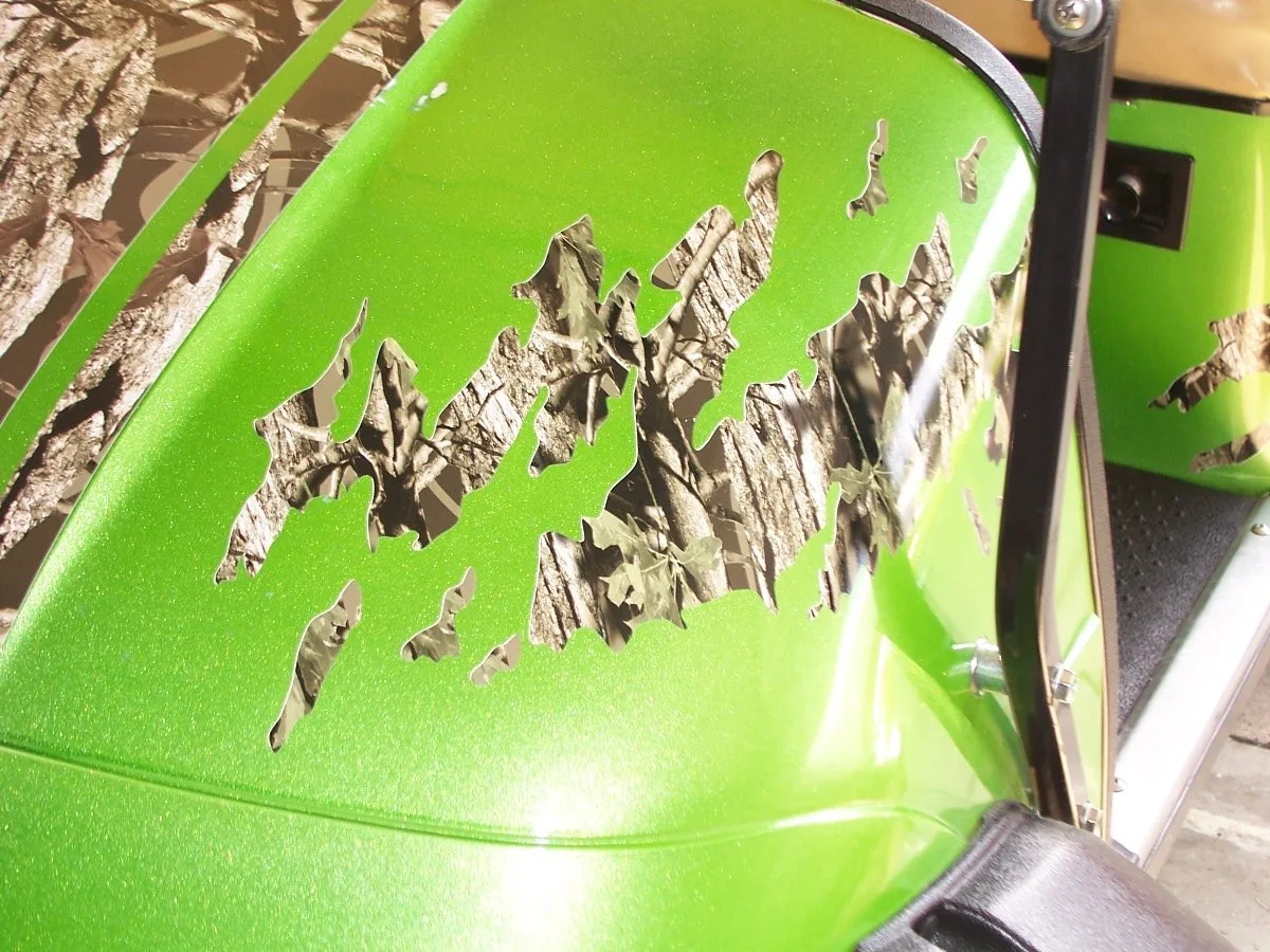 Generic Ripped Camouflage Golf Cart Decal Set — MPN golf161 image 3