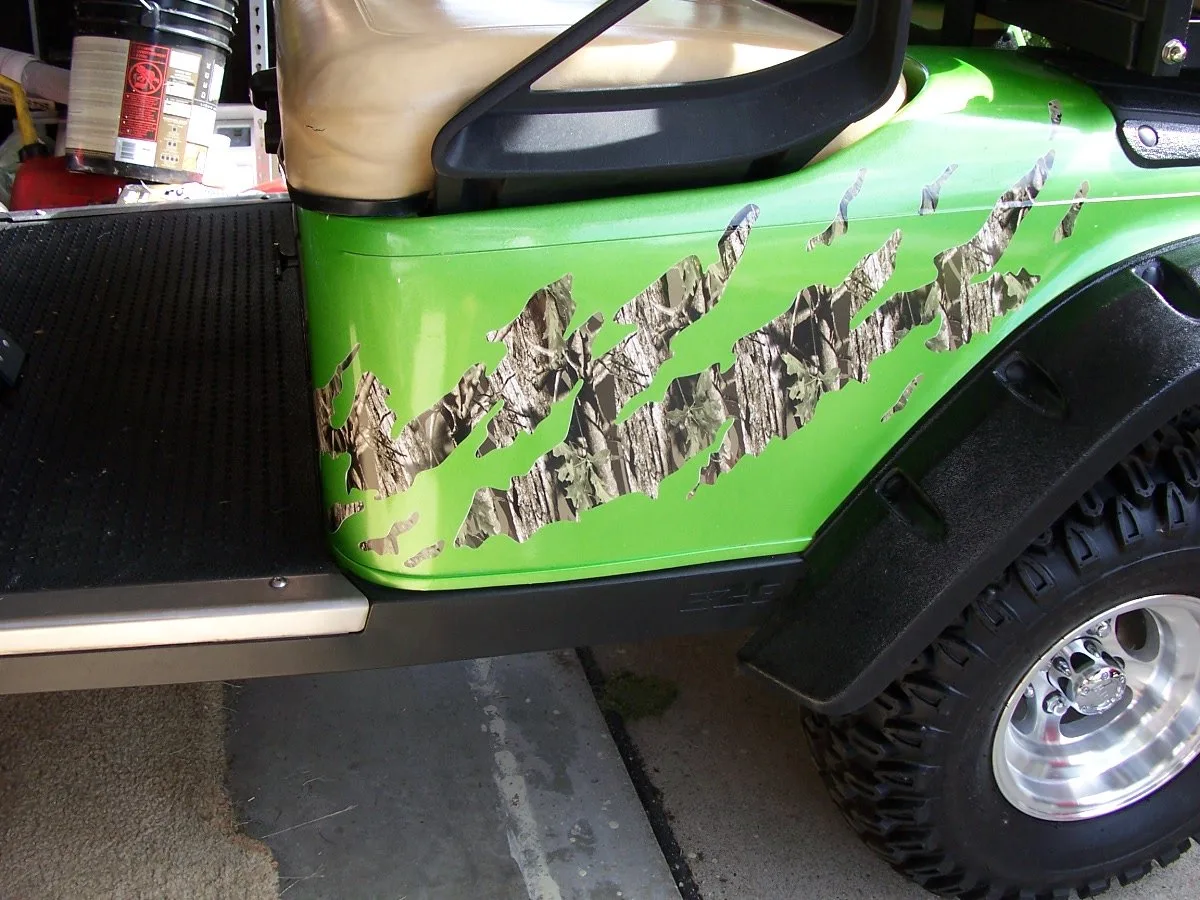 Generic Ripped Camouflage Golf Cart Decal Set — MPN golf161 image 4