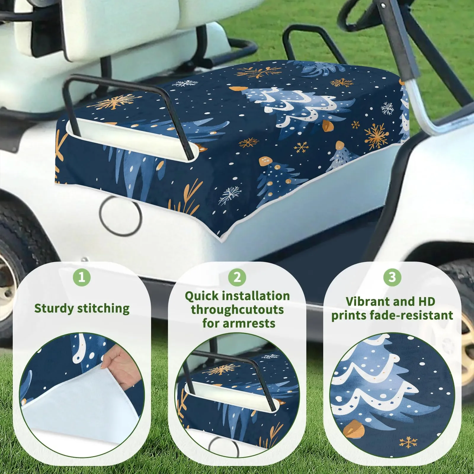 Tiveruda Christmas Tree Golf Cart Seat Cover Blanket image 3