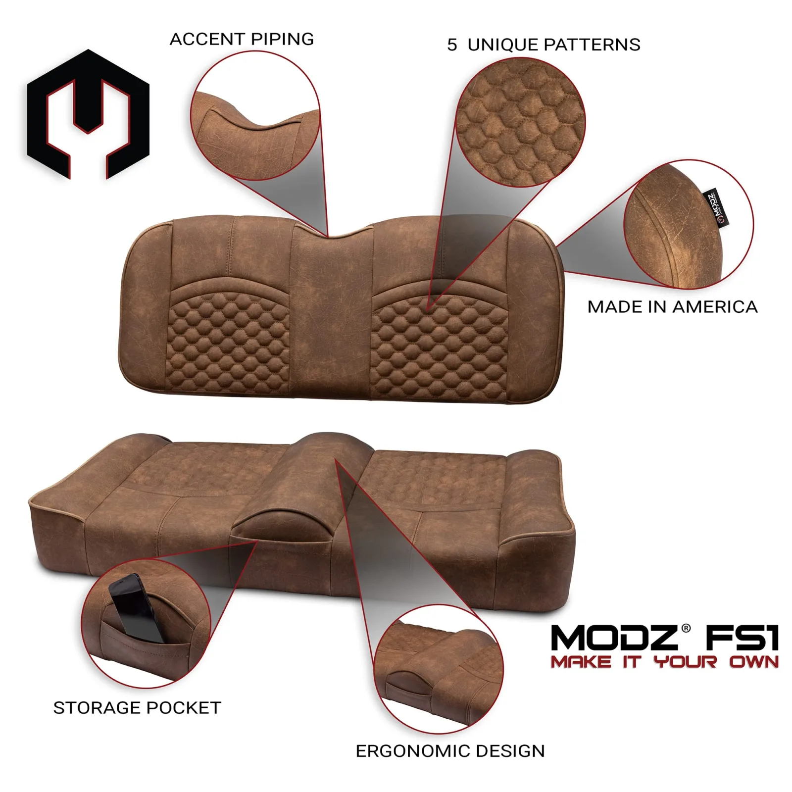 MODZ FS1 Front Seat for EZGO TXT, 1995-Up image 2