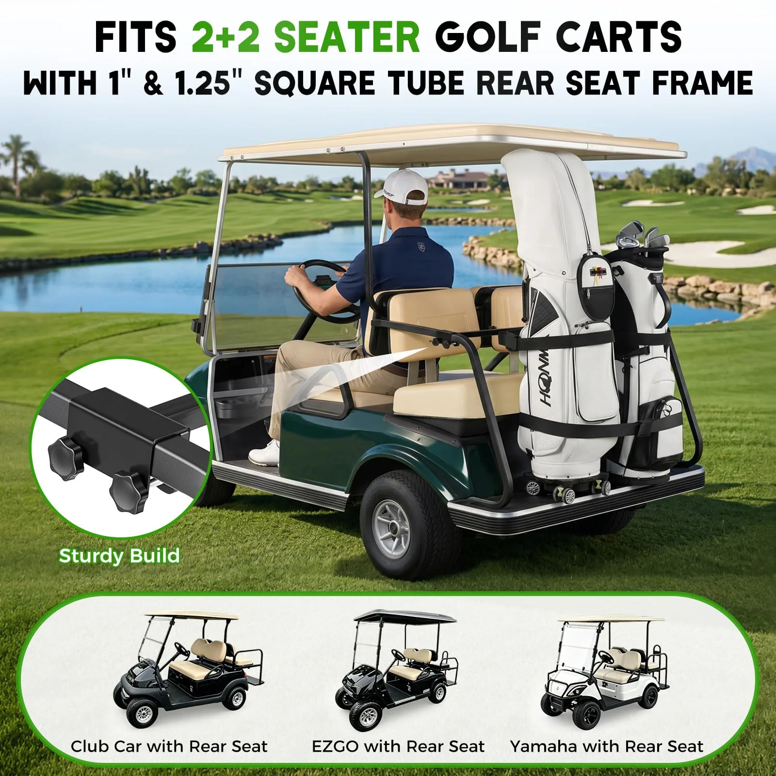 Tecoom TCGFBagHolder Golf Cart Bag Holder Bracket image 2