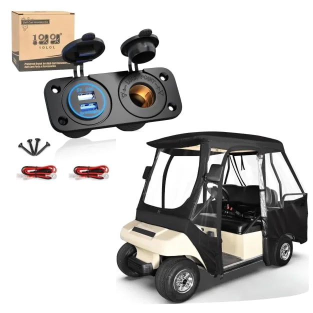 10L0L Club Car DS 2+2 4-Passenger Enclosure with 12V Outlet