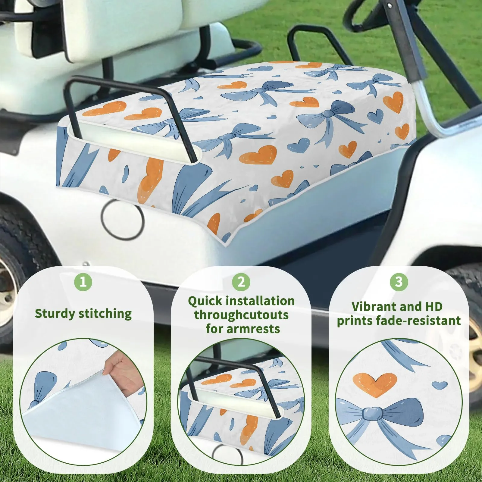 Tiveruda Golf Cart Seat Cover for Double Seats, 51 x 31 in image 3