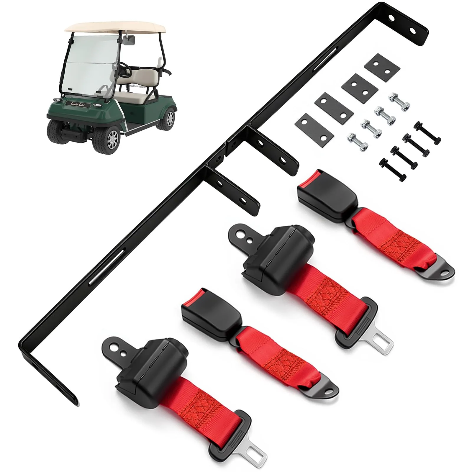 Orle Oko Golf Cart Seat Belt Kit for E-Z-G-O TXT and Club Car DS