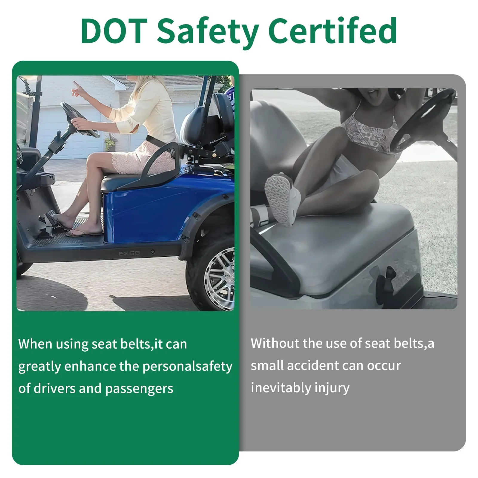10L0L Retractable Seat Belt & Bracket Kit — Fits E-Z-GO TXT/RXV, Club Car DS image 4