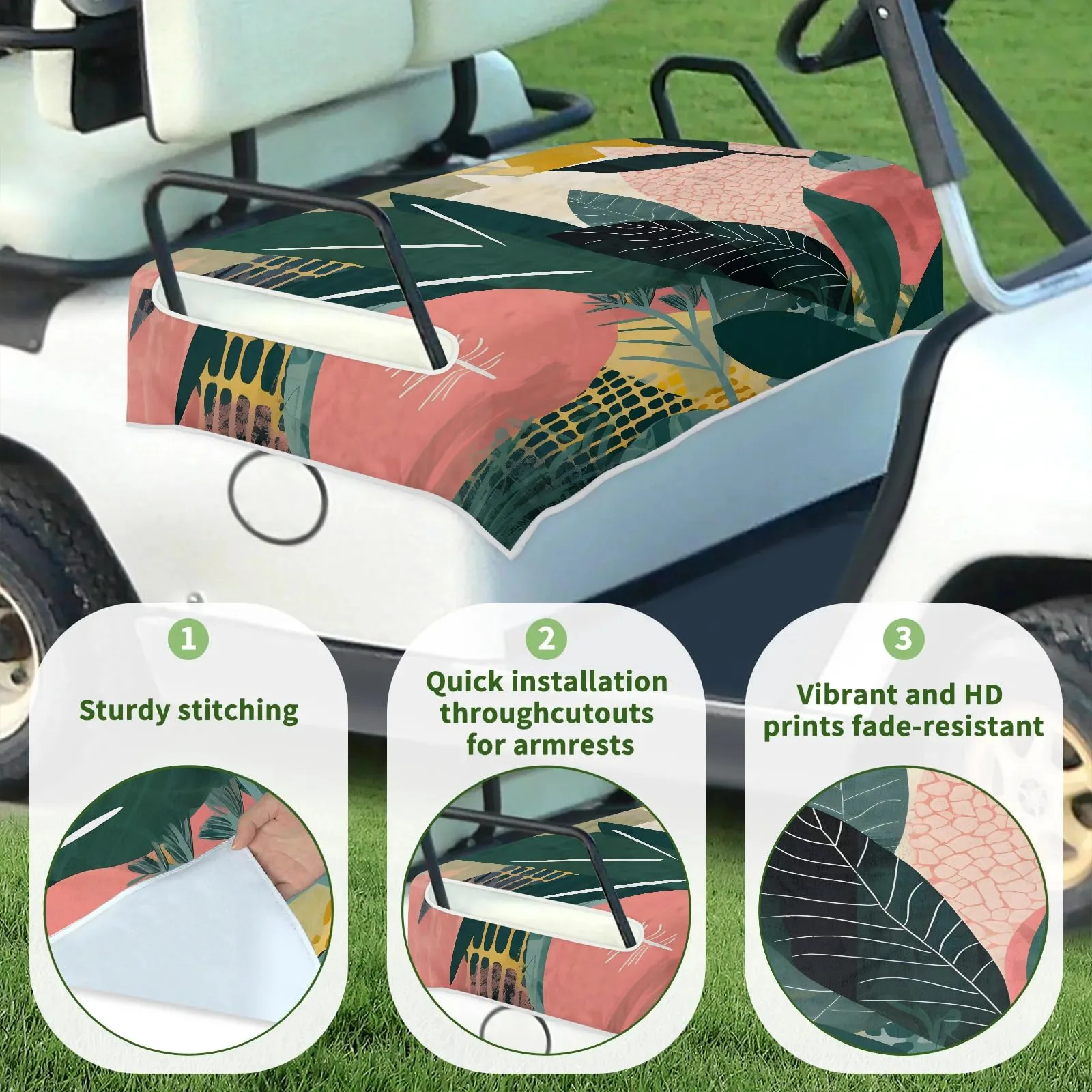 Tiveruda Golf Cart Seat Cover for Double Seats, 51 x 31 in image 3