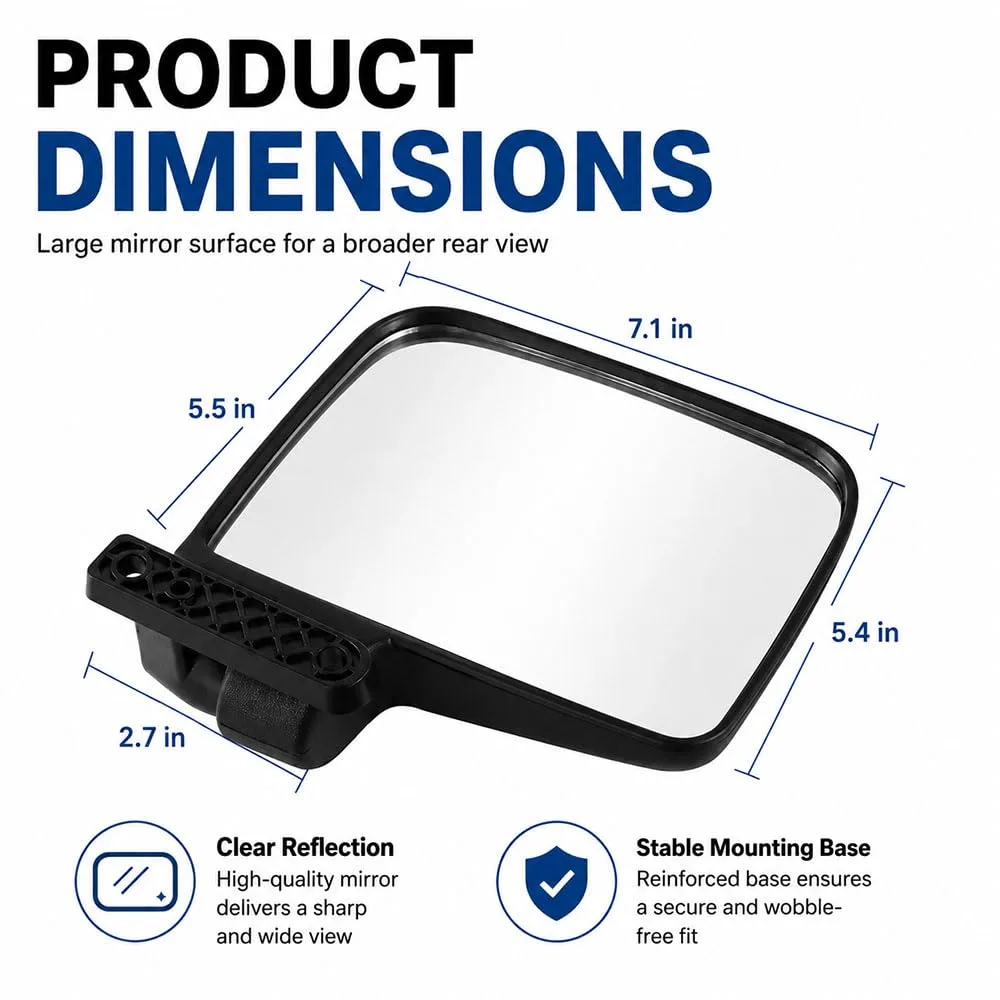 BDKZANLY Rearview Mirror for E-Z-GO Express 6 Elite image 2