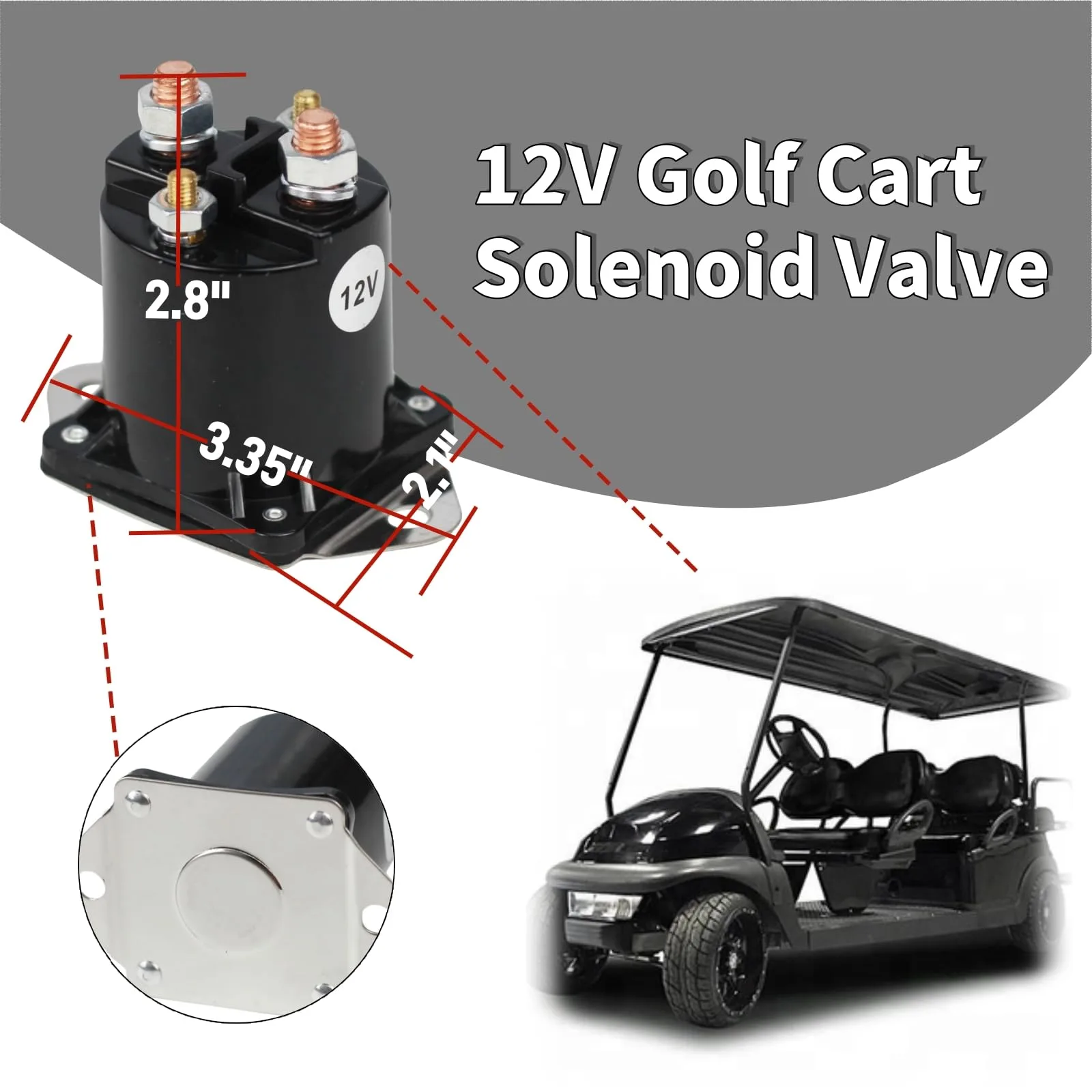 Haokixin 12V Solenoid for Club Car DS & Precedent Gas image 2