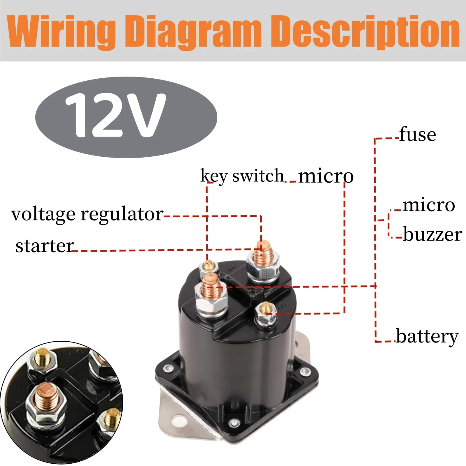 Haokixin 12V Solenoid for Club Car DS & Precedent Gas image 3
