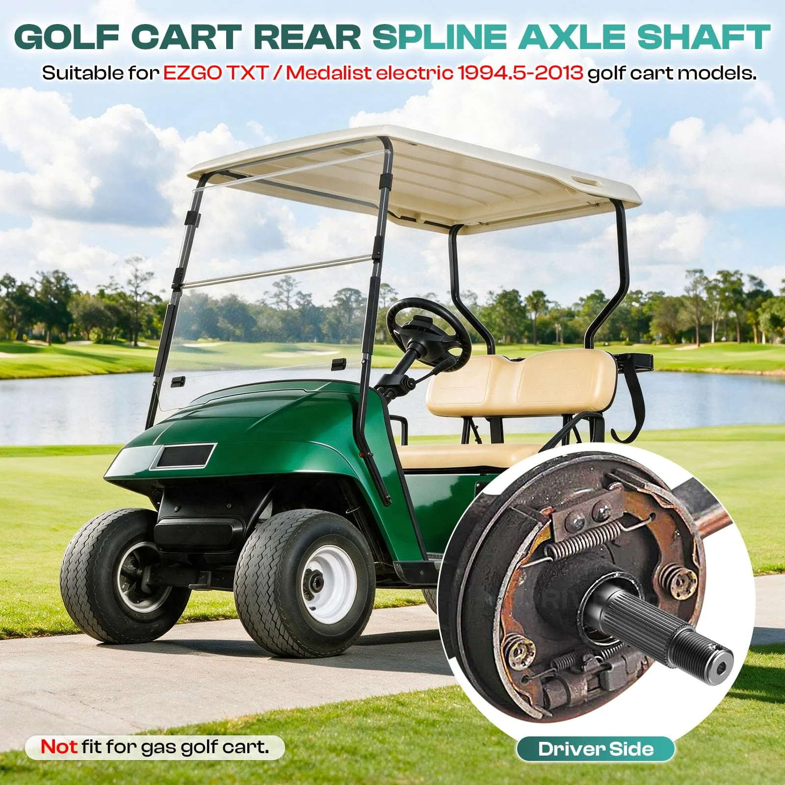 DRIVE UP Rear Splined Axle for E-Z-GO TXT Electric Carts image 3