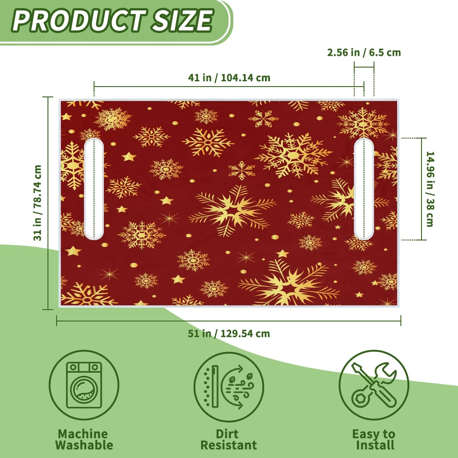 Tiveruda Red Snowflake Golf Cart Seat Cover Blanket image 2