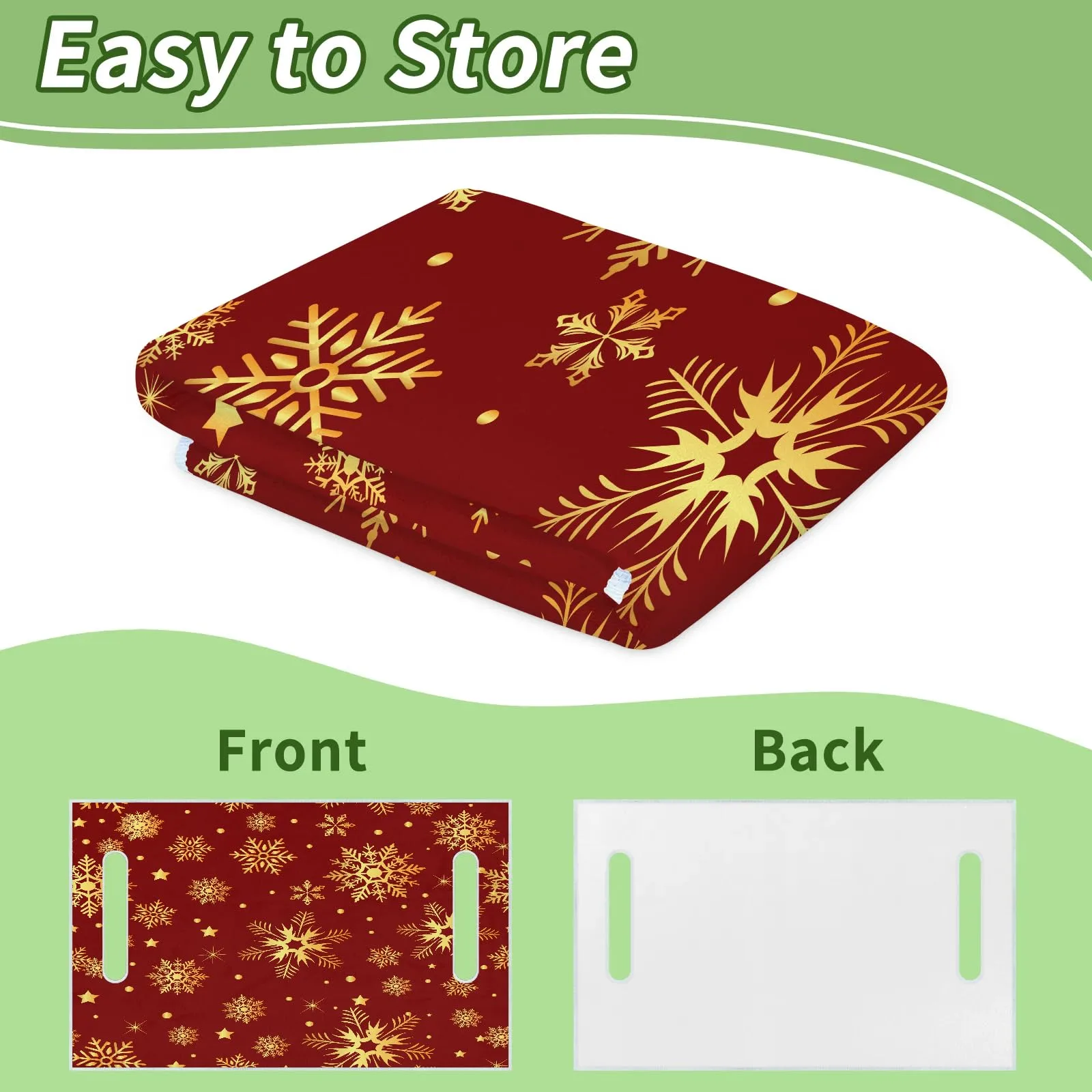 Tiveruda Red Snowflake Golf Cart Seat Cover Blanket image 4