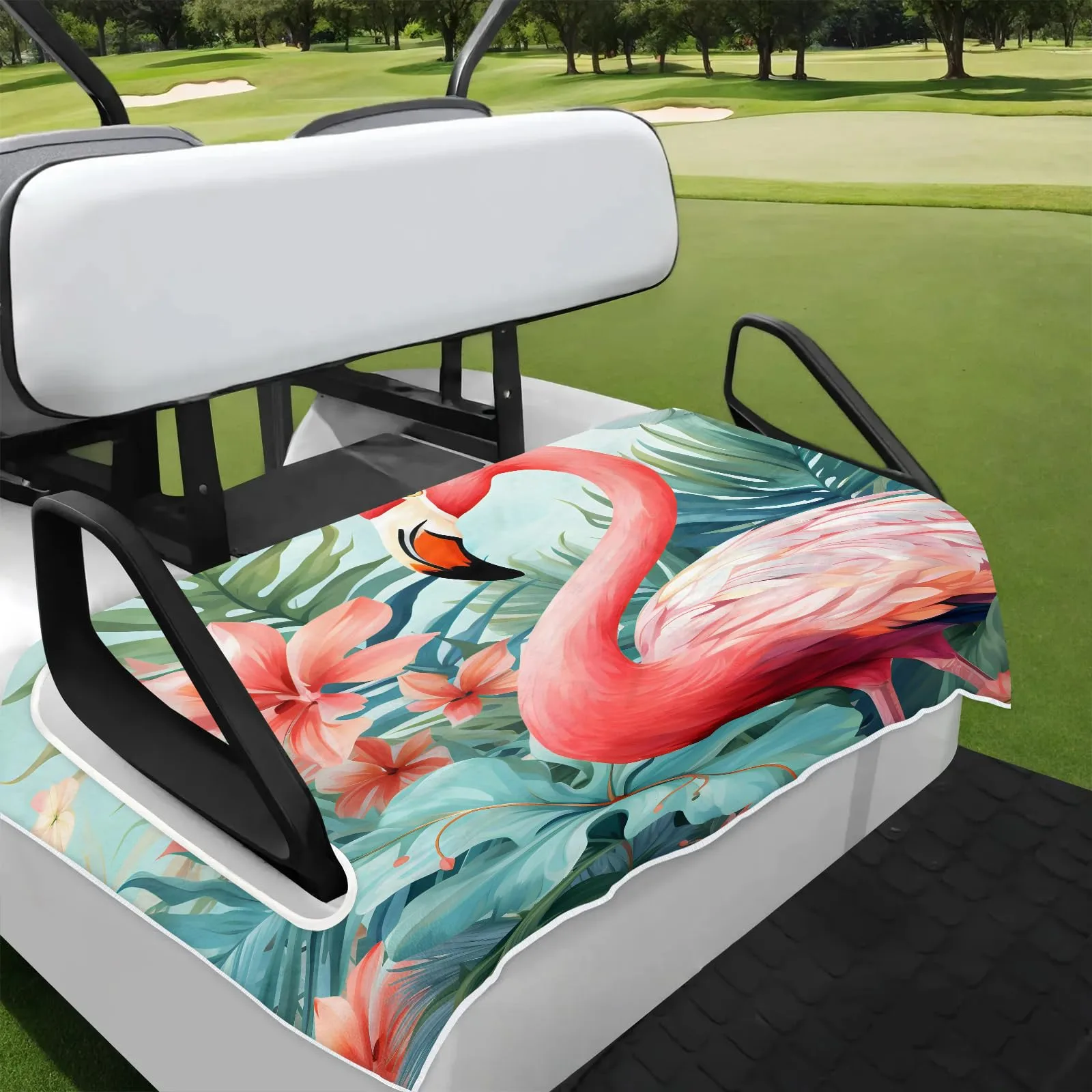 Tiveruda Tropical Flamingo Golf Cart Seat Cover