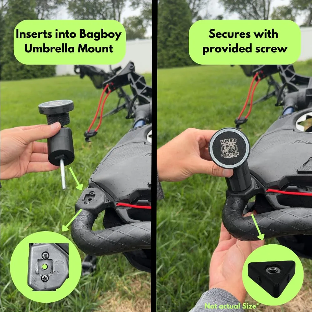 Luna's Phone Holder V2 for Bag Boy Push Carts image 3