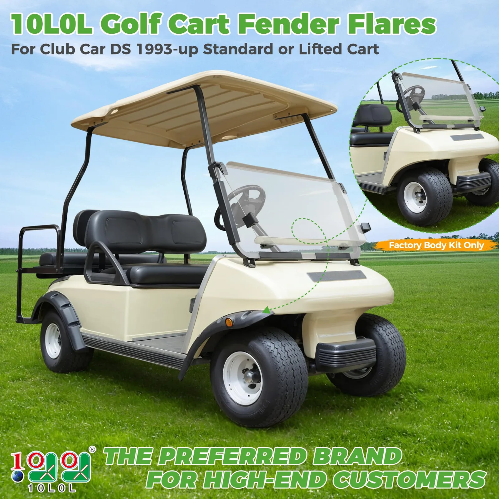 10L0L Fender Flares for Club Car DS 1993-Up image 2