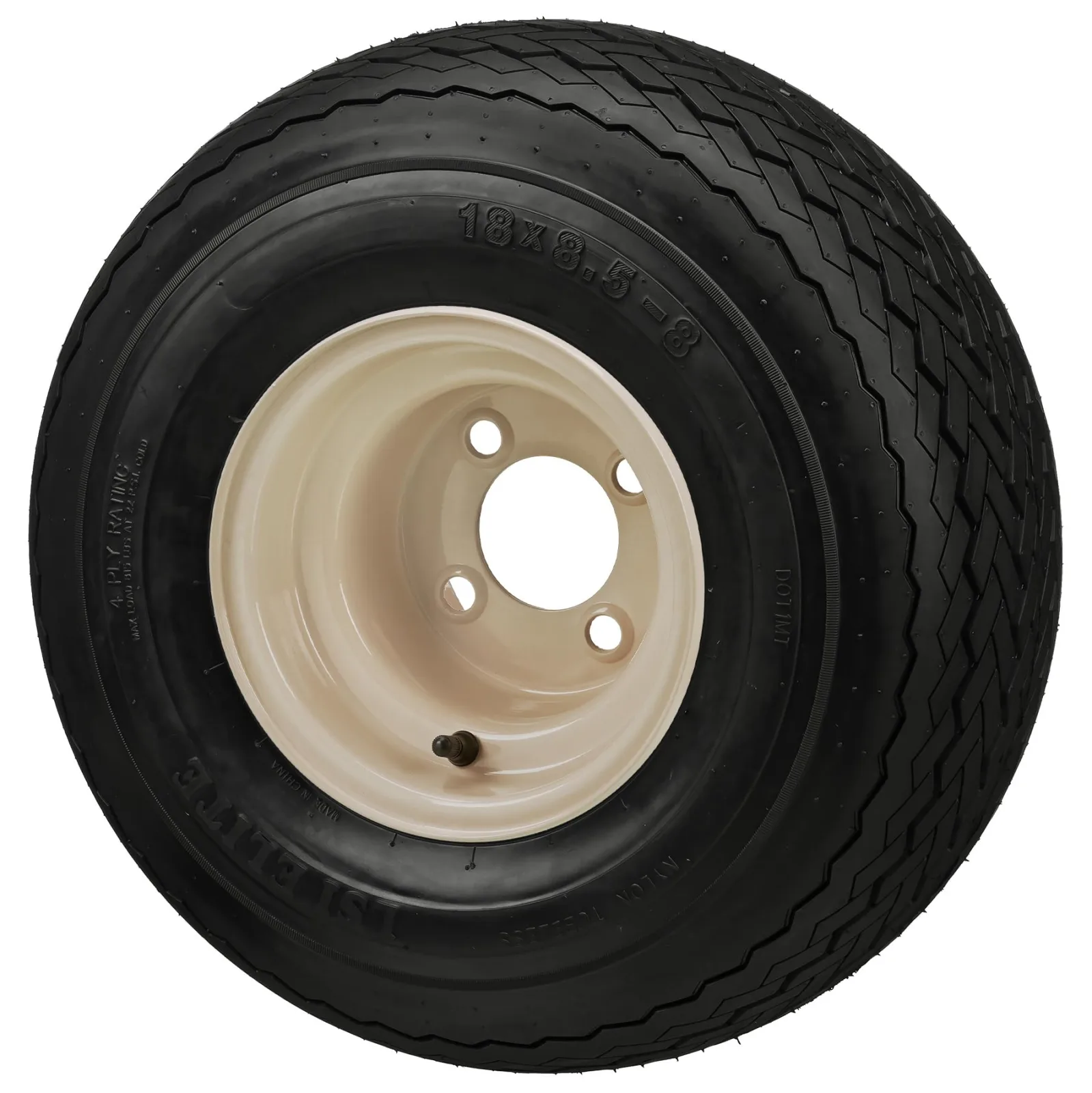 RM Cart Club Car 8-Inch Beige Wheel and Tire Set image 2