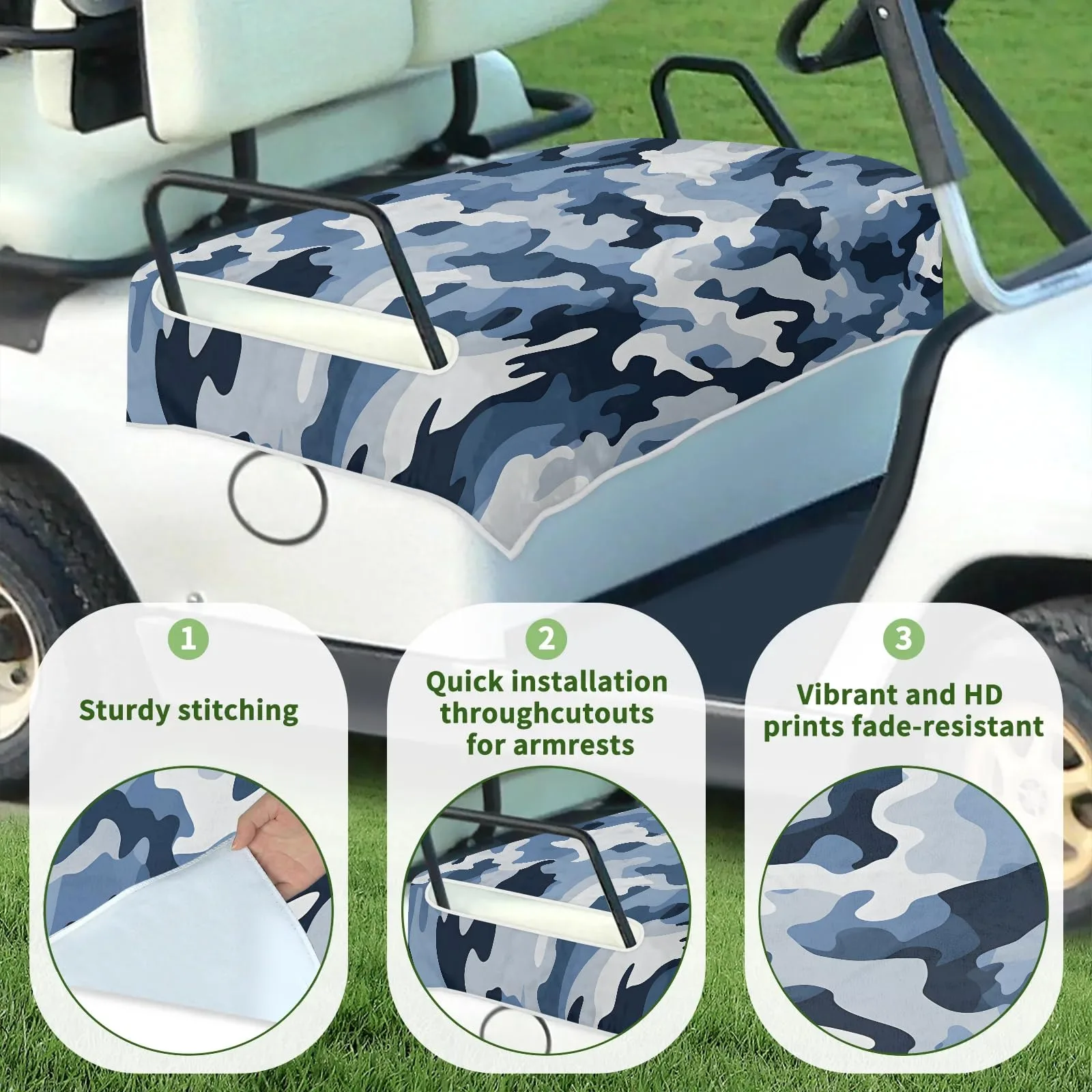 Tiveruda Camouflage Golf Cart Seat Cover, 51 x 31 in image 3