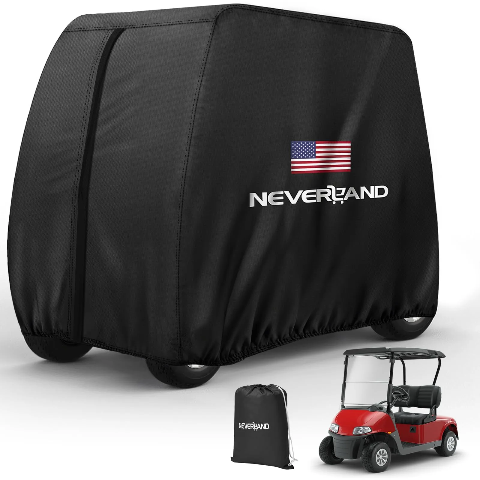 NEVERLAND 420D Waterproof 4-Passenger Golf Cart Cover — 112"L