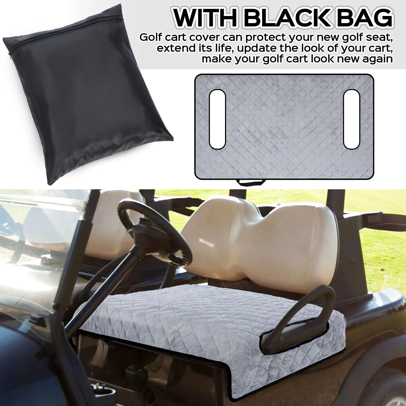 Datanly Plush Winter Seat Cover for 2-Person Golf Cart Bench - Datanly-JIA-part0816 image 4