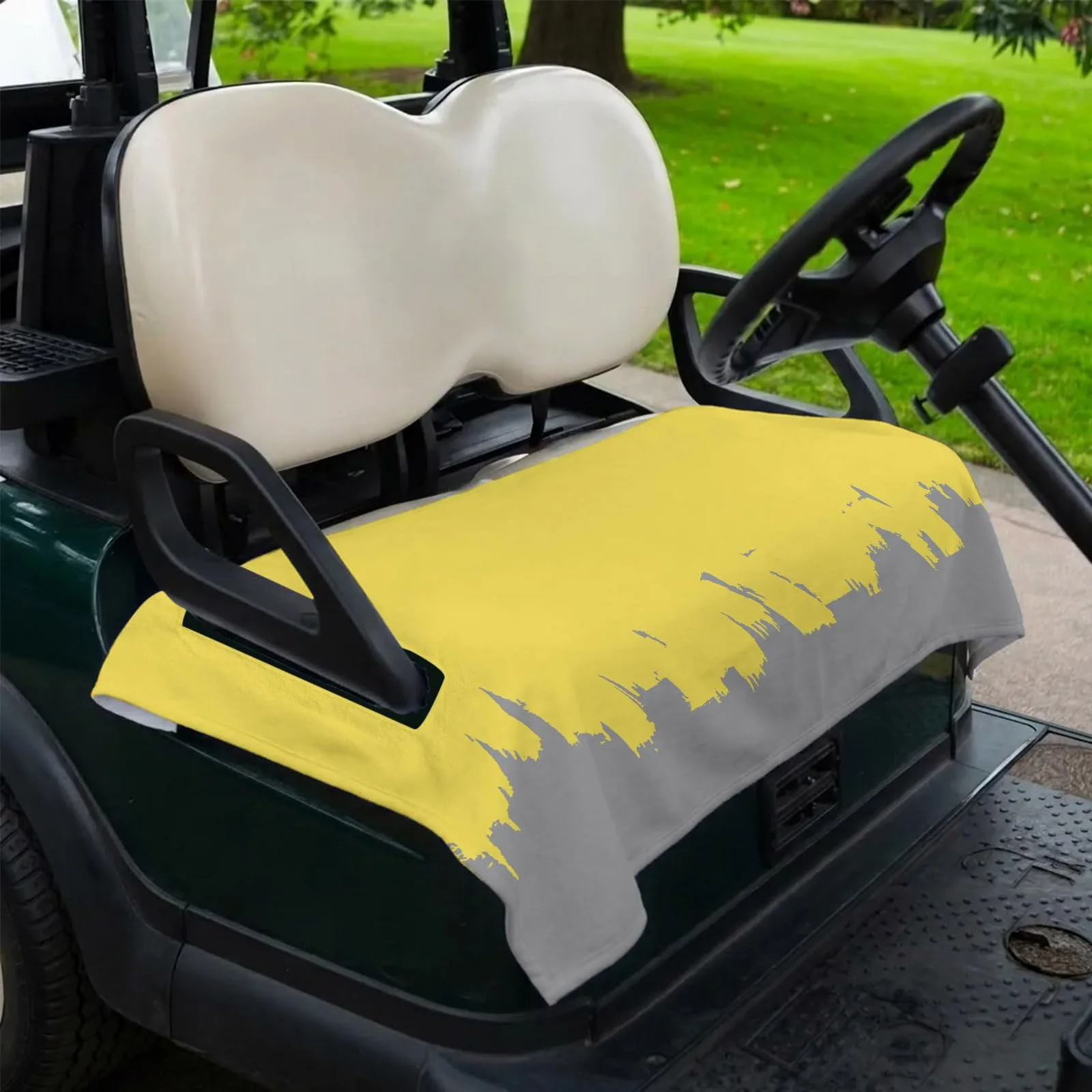 DecorLovee Golf Cart Seat Cover 51 x 31 Inch Yellow Gray image 2