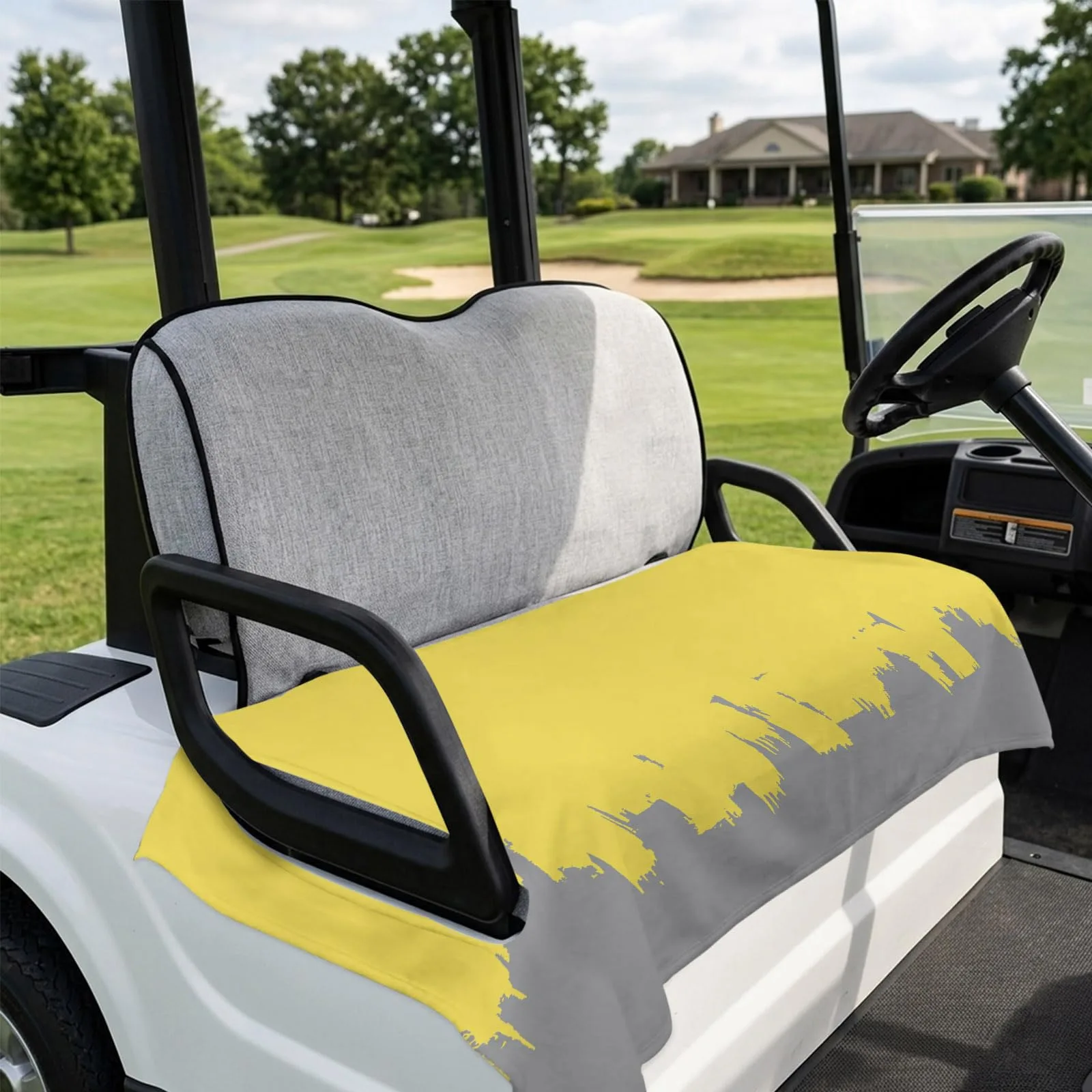 DecorLovee Golf Cart Seat Cover 51 x 31 Inch Yellow Gray image 4