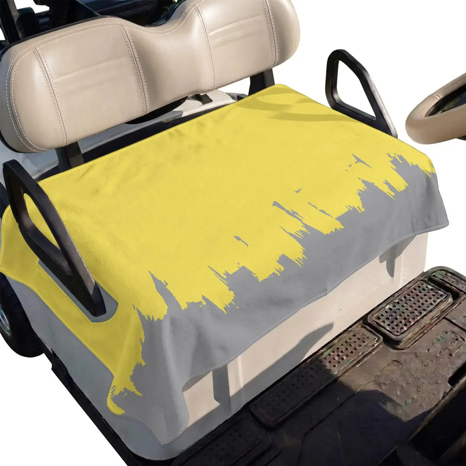DecorLovee Golf Cart Seat Cover 51 x 31 Inch Yellow Gray