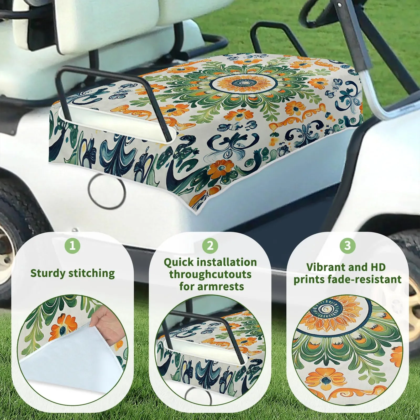 Tiveruda Golf Cart Seat Cover for Double Seats, 51 x 31 in image 3