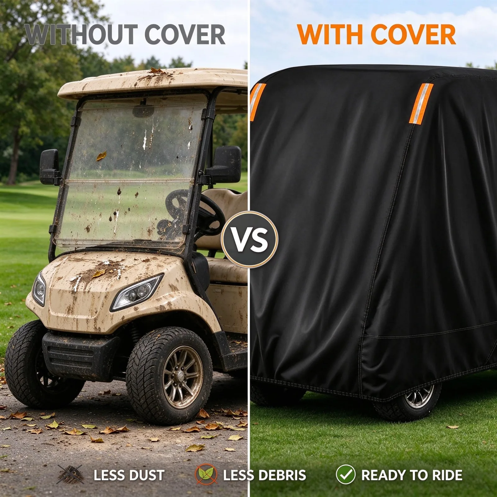 Generic Golf Cart Cover for E-Z-GO Express L6 2019 - LYFKMLYFKM-2110159-01 image 2