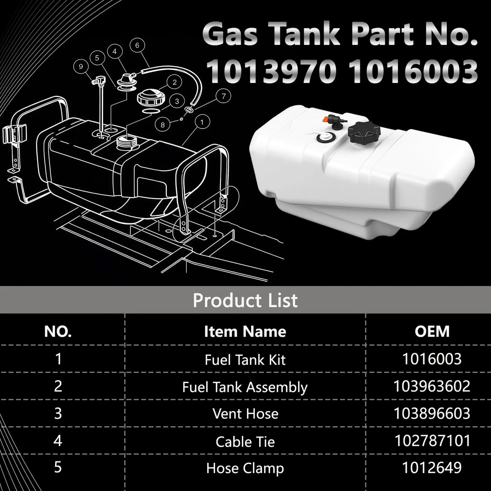 LOSTAR Gas Fuel Tank for Club Car DS 1992-2015 image 4