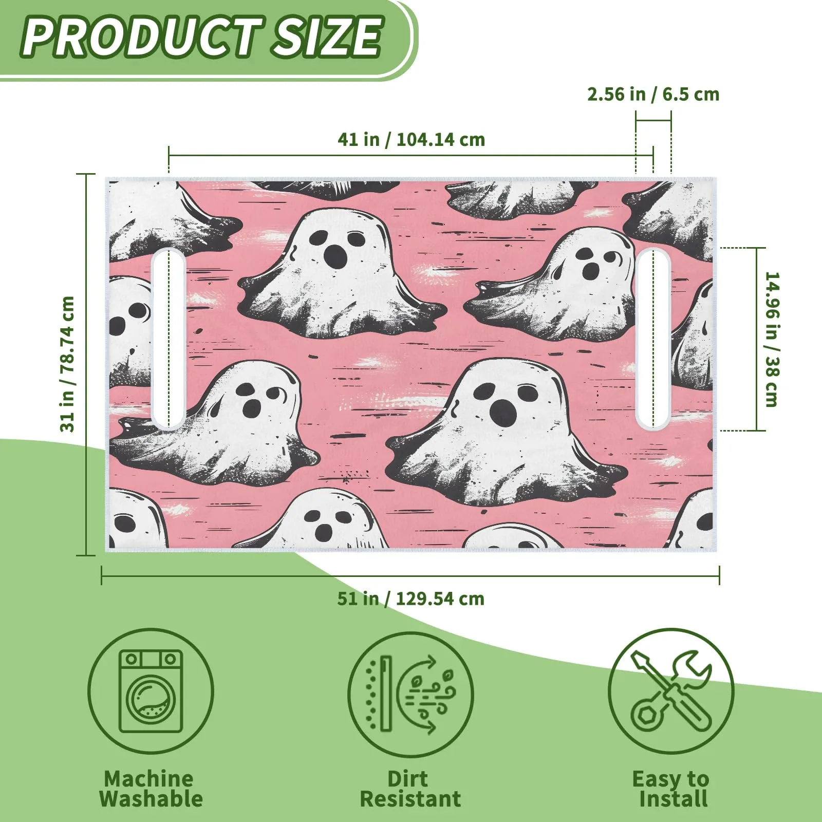 Tiveruda Pink Halloween Boo Ghost Golf Cart Seat Cover image 2
