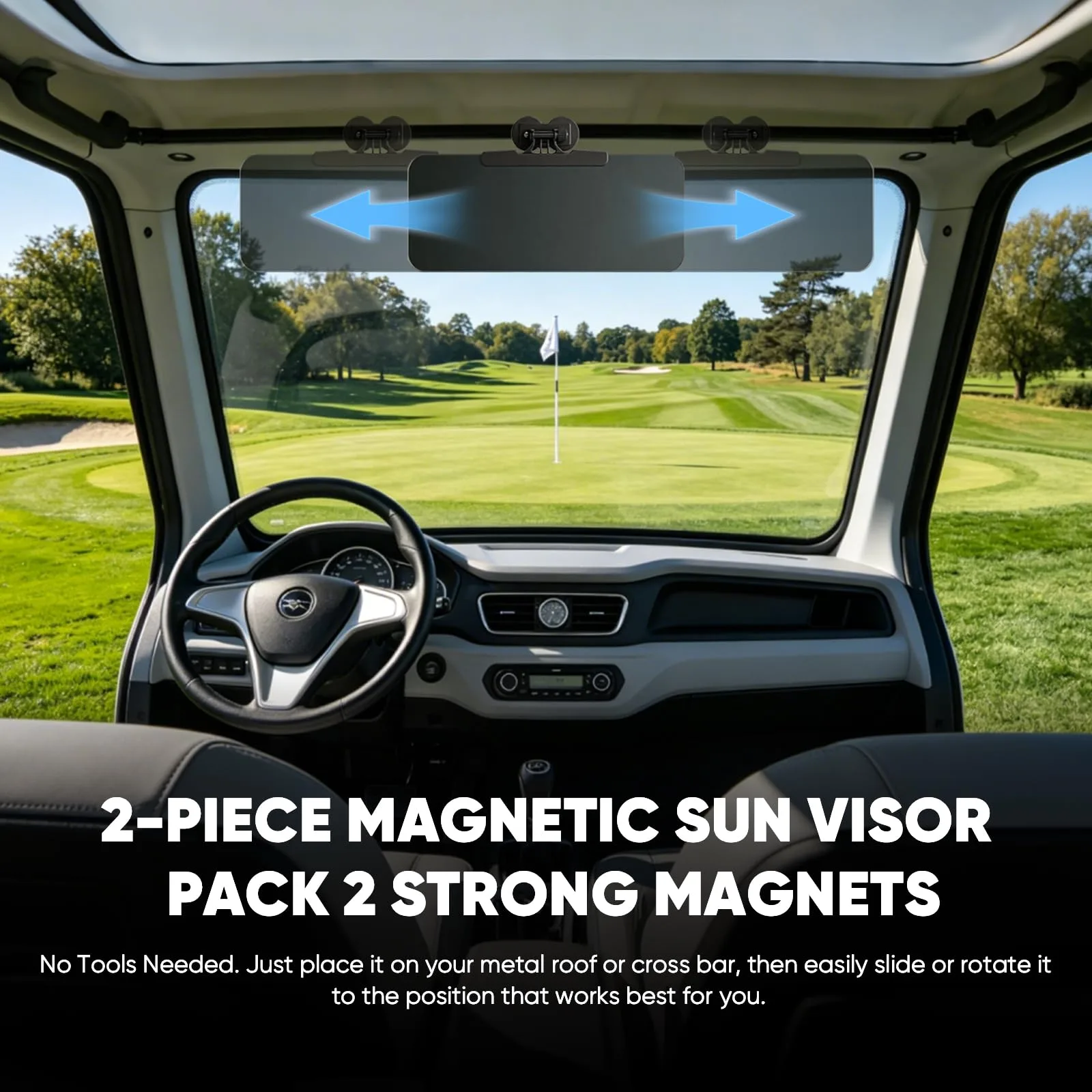 MiracDan Magnetic Golf Cart and UTV Sun Visors 2-Pack image 2