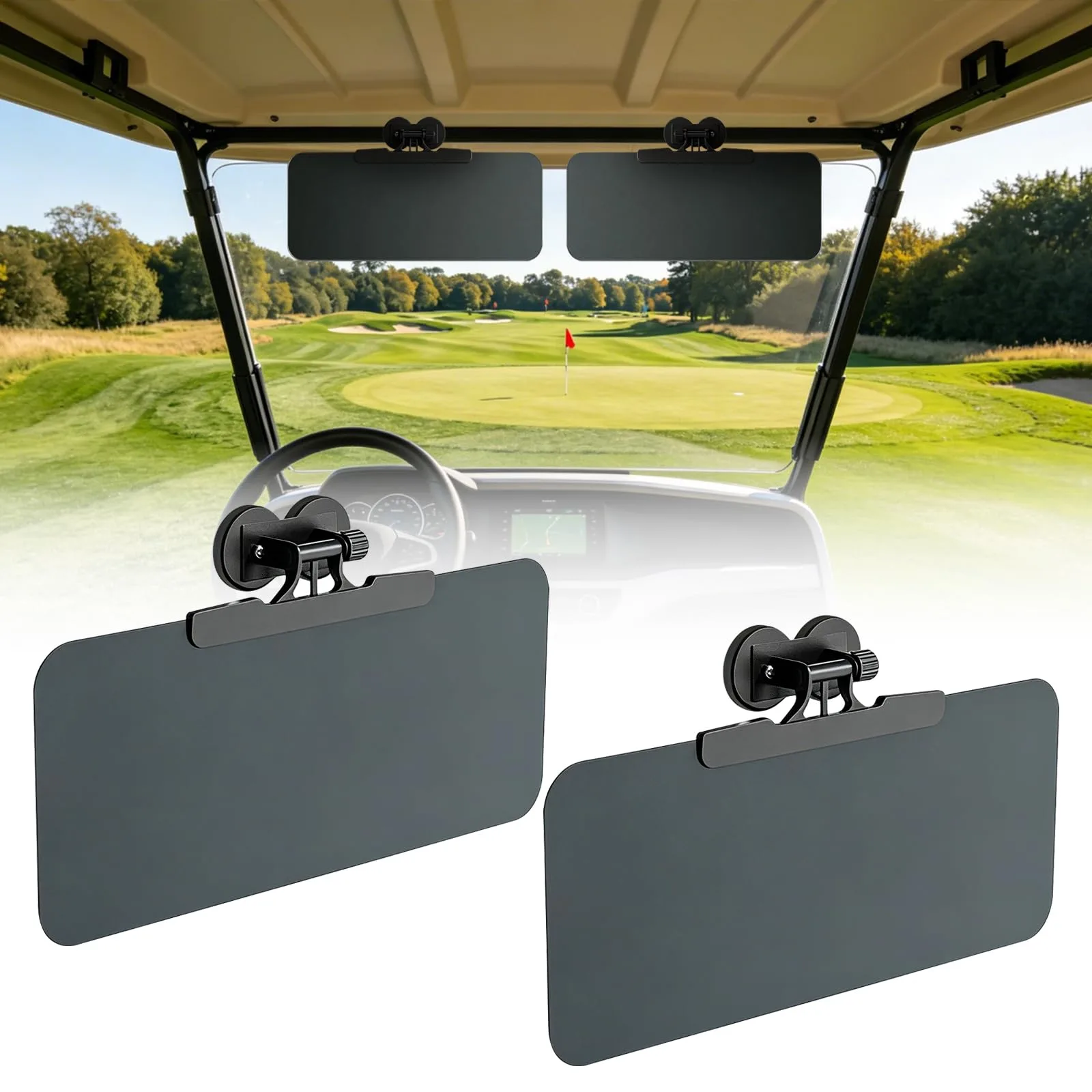 MiracDan Magnetic Golf Cart and UTV Sun Visors 2-Pack