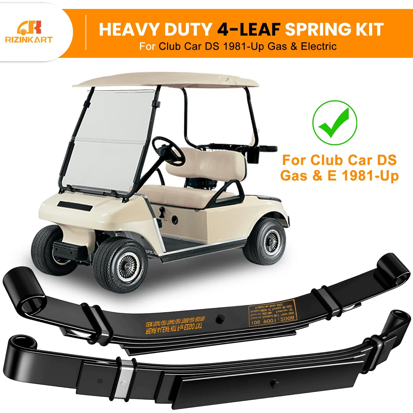 RIZINKART DS4LF Rear Leaf Spring Kit for Club Car DS image 2