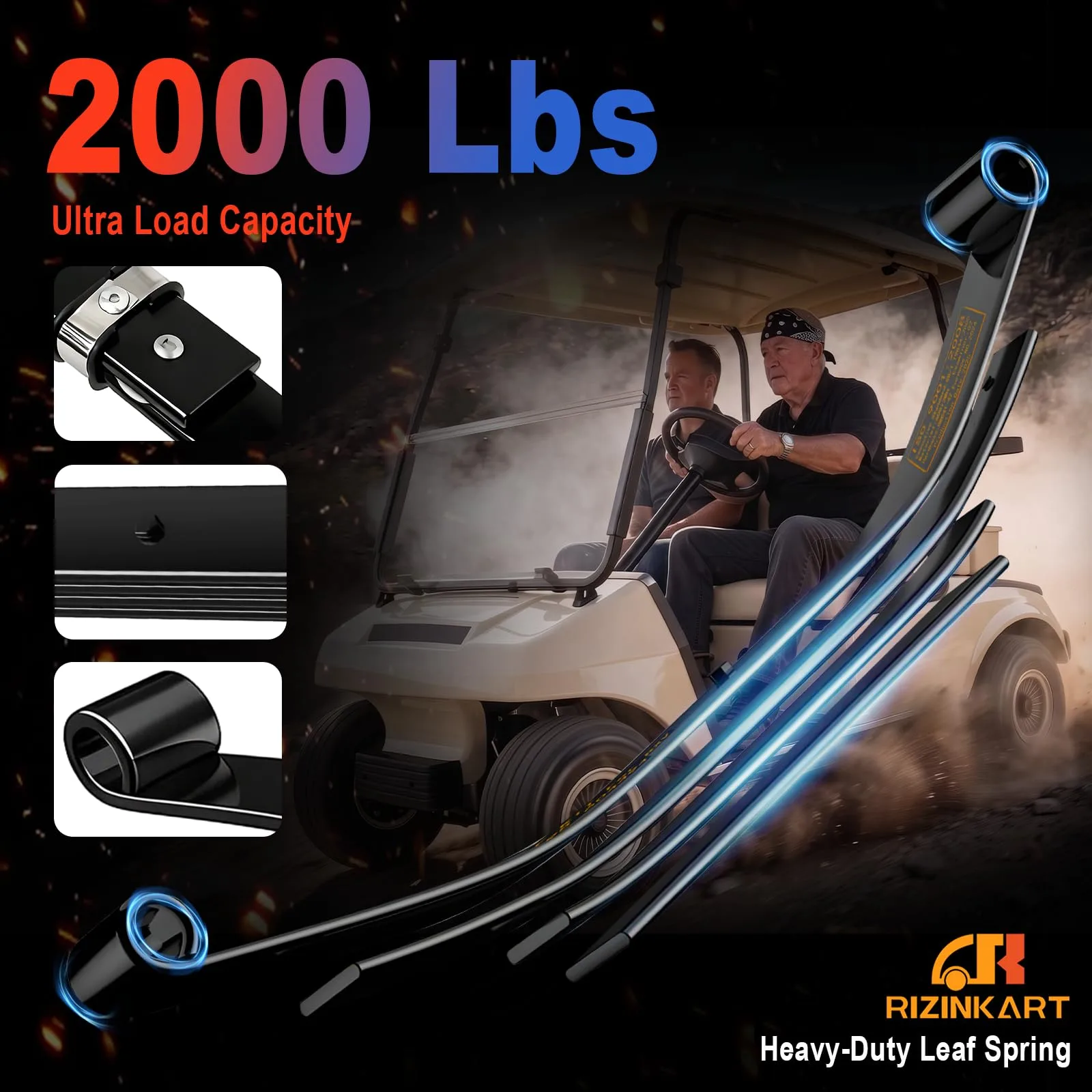 RIZINKART DS4LF Rear Leaf Spring Kit for Club Car DS image 3