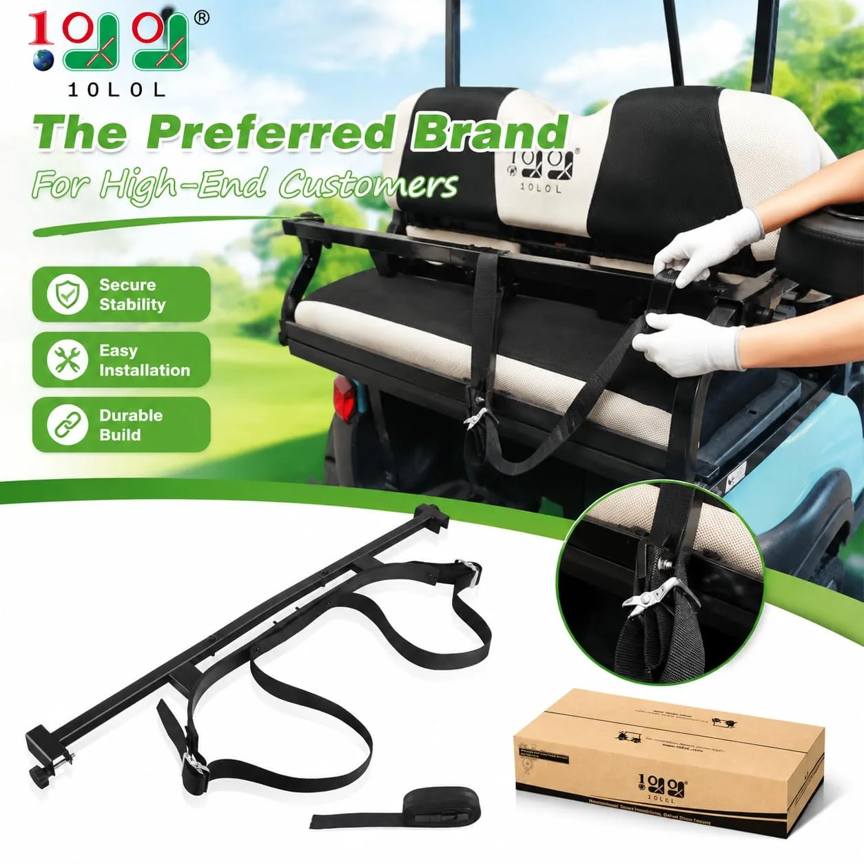 10L0L Golf Cart Bag Holder for E-Z-G-O, Club Car & Yamaha image 2