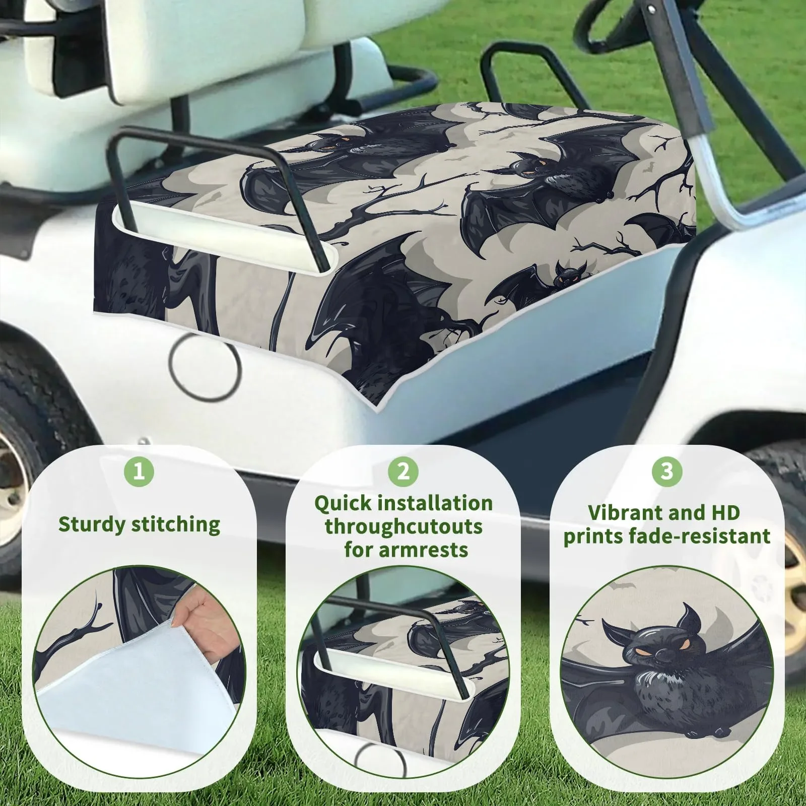 Tiveruda Halloween Bat Golf Cart Seat Cover image 3