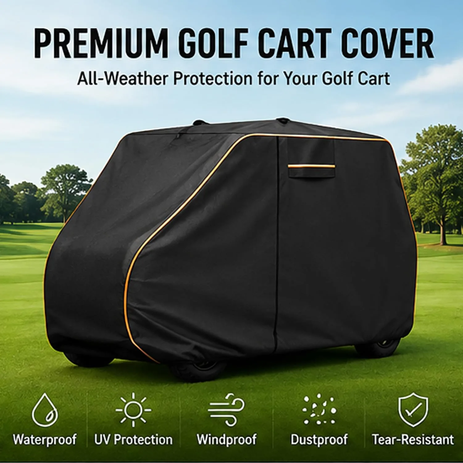 LRDCIMO Golf Cart Cover for Vtech Utility 2022-pr – All-Weather Oxford Fabric image 4