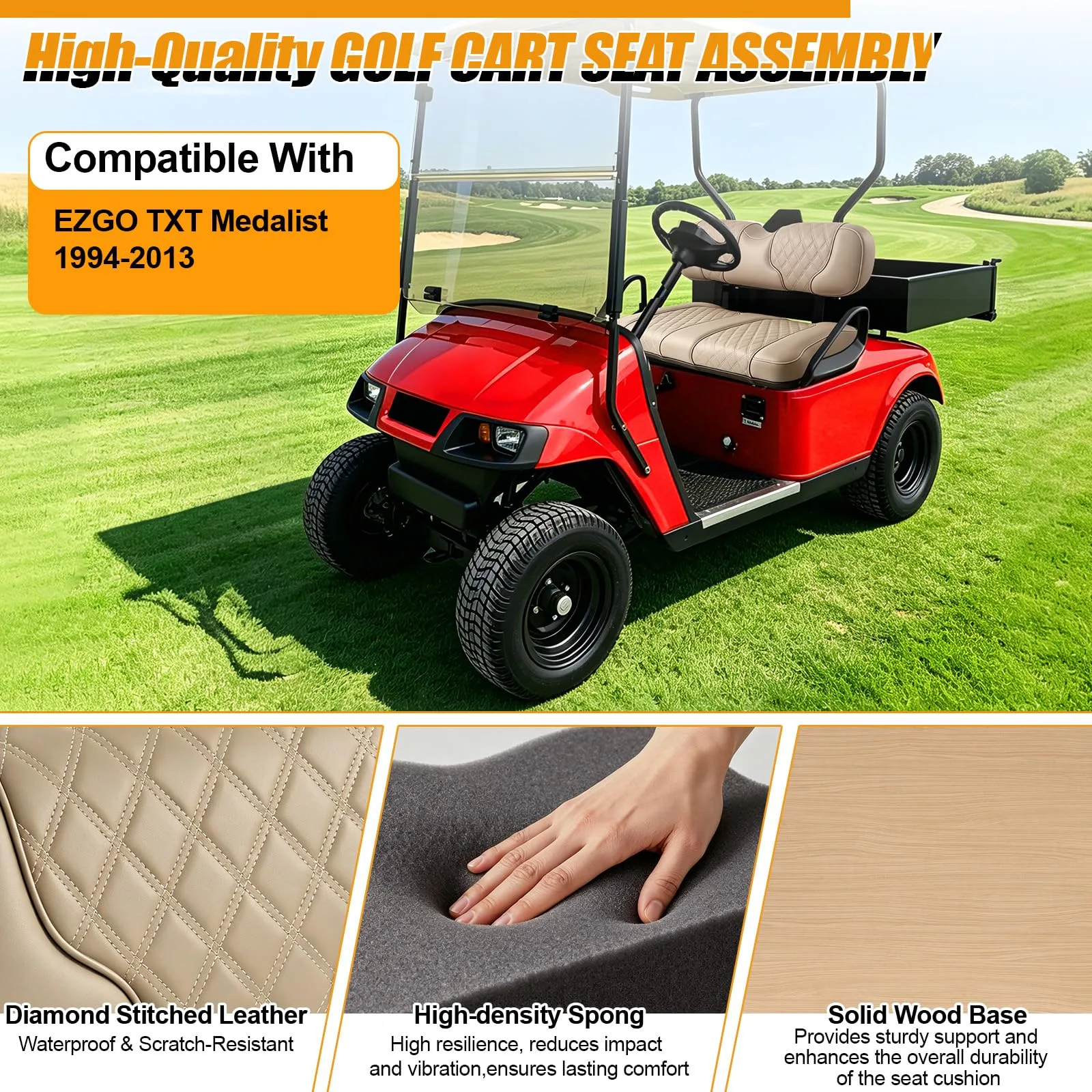 Kistrba Seat Bottom & Backrest Kit for EZGO TXT Medalist image 2