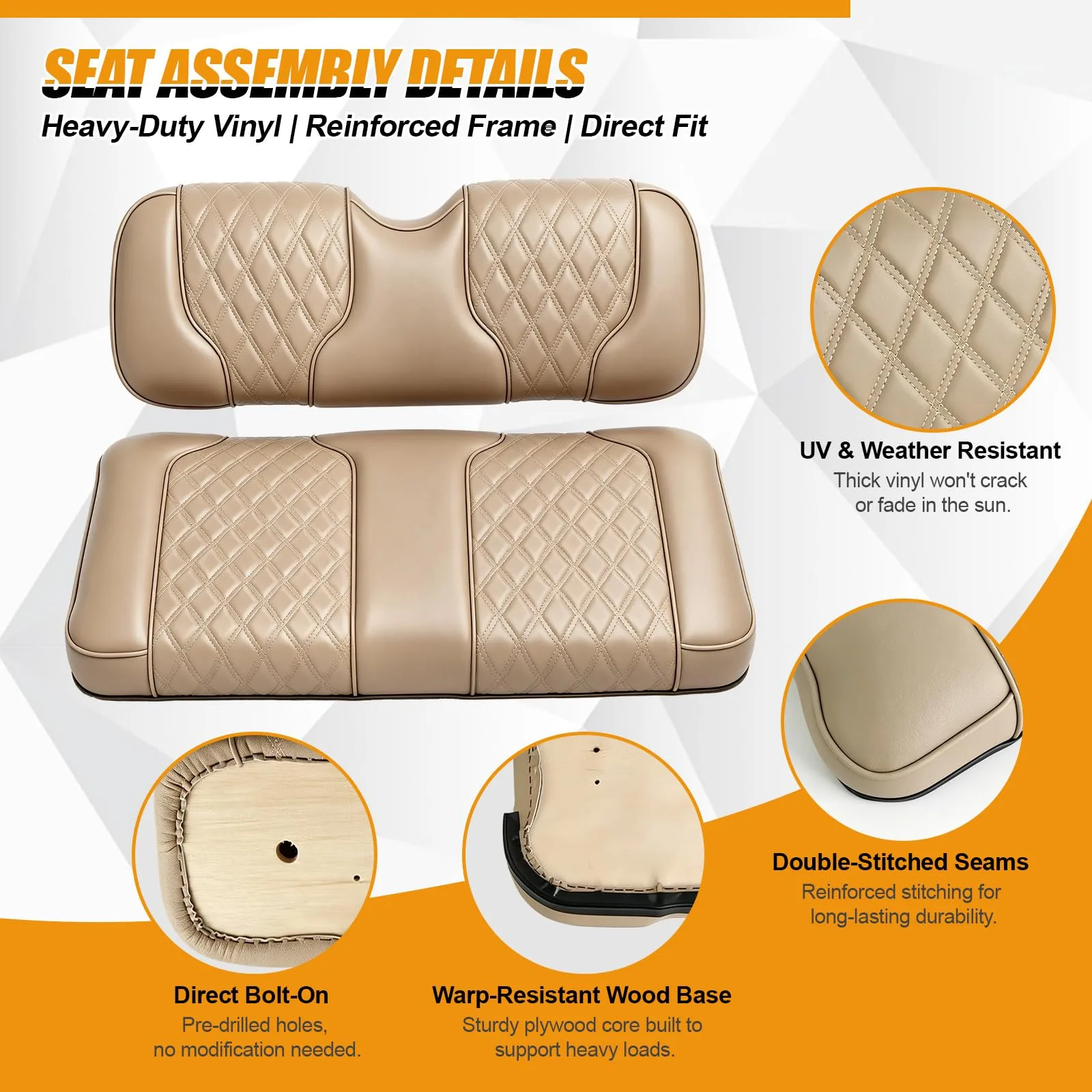 Kistrba Seat Bottom & Backrest Kit for EZGO TXT Medalist image 4