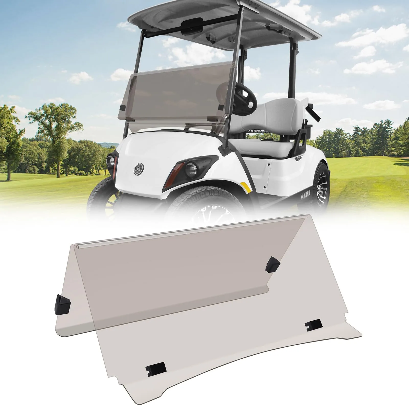 TechInovat Tinted Fold-Down Windshield for Yamaha G29 (2007-2016) - 200008